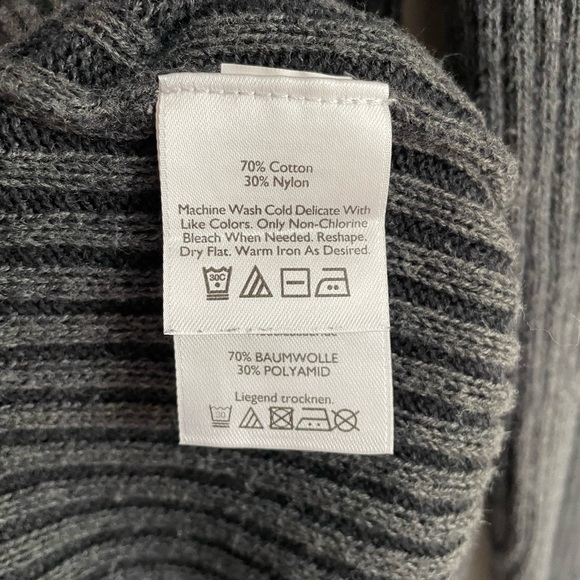 Eddie Bauer XL Gray Zip-Up Cabled Cardigan with Pockets - Picture 6 of 6